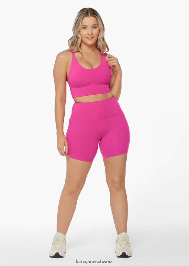Bekleidung 202X111 Frauen leuchtend rosa Lorna Jane Lotus No Chafe 16cm Fahrradshorts