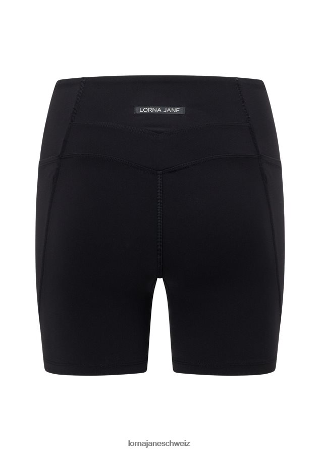 Bekleidung 202X162 Frauen Schwarz Lorna Jane Reißverschlusstasche, recycelte Bauchstütze, 16 cm lange Radhose