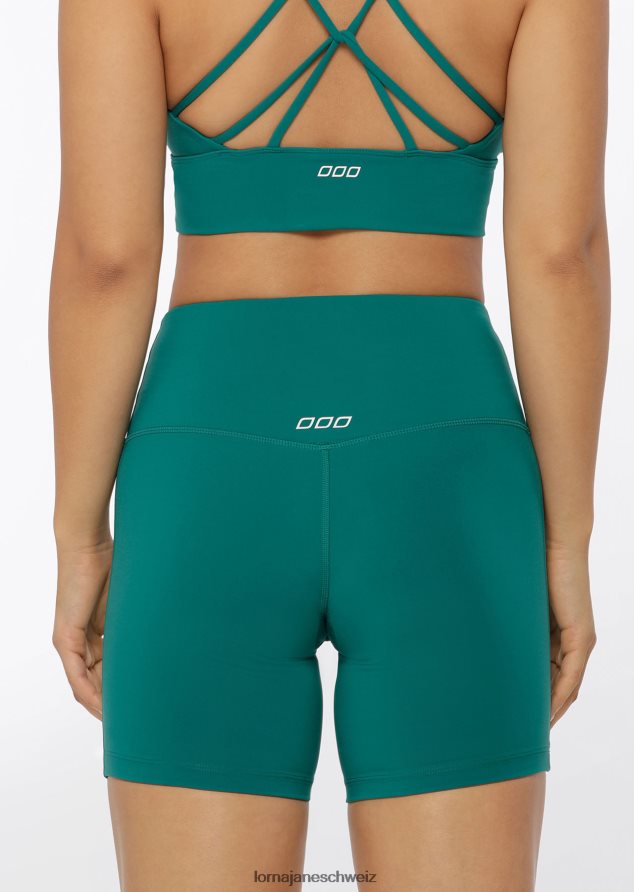 Bekleidung 202X170 Frauen dunkles Blaugrün Lorna Jane Lotus No Chafe 16cm Fahrradshorts