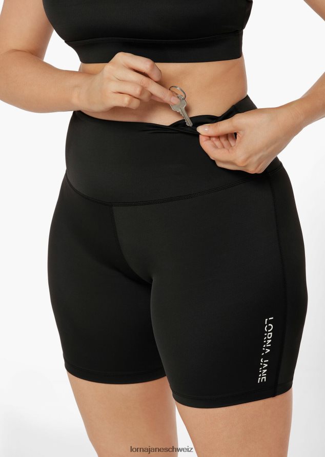 Bekleidung 202X200 Frauen Schwarz Lorna Jane Lotus No Chafe Cool Touch Fahrradshorts