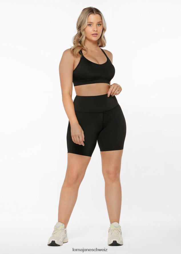 Bekleidung 202X200 Frauen Schwarz Lorna Jane Lotus No Chafe Cool Touch Fahrradshorts