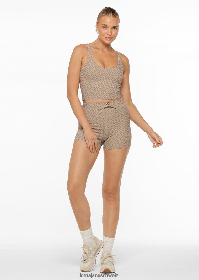 Bekleidung 202X248 Frauen Monogrammdruck Lorna Jane Monogrammierte Rib-Kick-Shorts