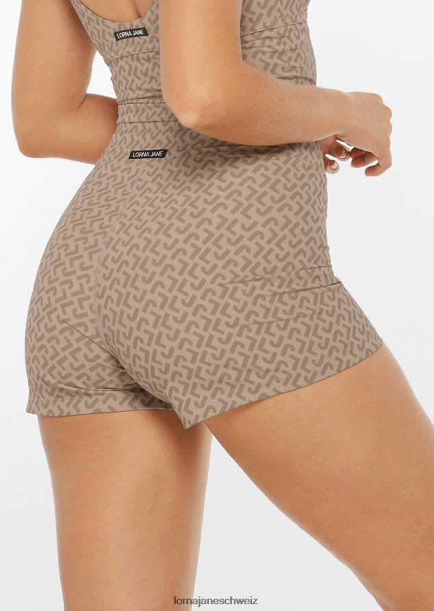 Bekleidung 202X248 Frauen Monogrammdruck Lorna Jane Monogrammierte Rib-Kick-Shorts