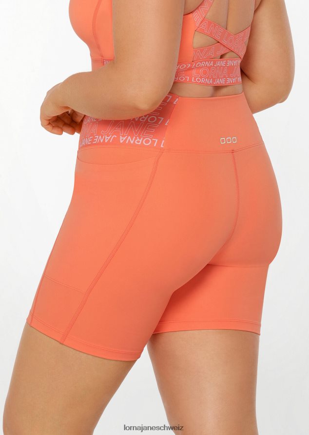 Bekleidung 202X274 Frauen Sonnenuntergang orange Lorna Jane Hochwertige Handy-Pocket-Bike-Shorts
