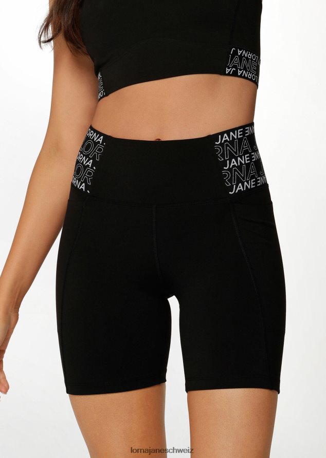 Bekleidung 202X275 Frauen Schwarz Lorna Jane Hochwertige Handy-Pocket-Bike-Shorts