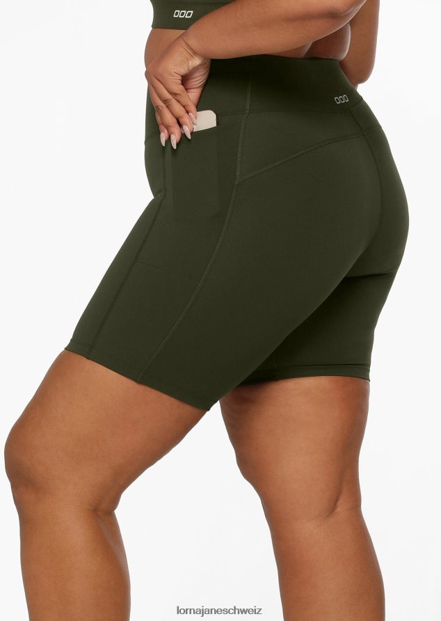 Bekleidung 202X35 Frauen Luxusgrün Lorna Jane Amy Tech Bike Short mit Handytasche