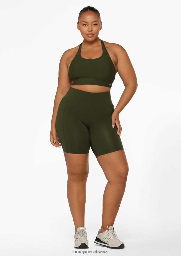 Bekleidung 202X35 Frauen Luxusgrün Lorna Jane Amy Tech Bike Short mit Handytasche