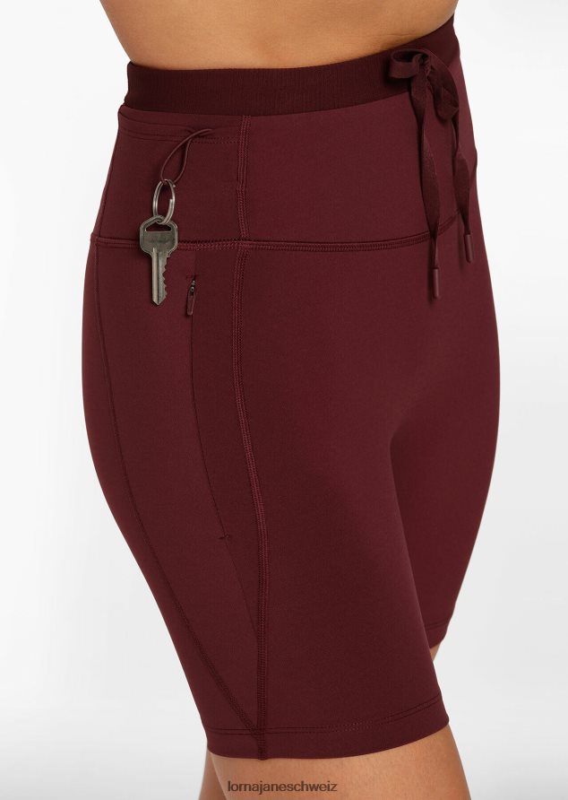 Bekleidung 202X37 Frauen kastanienbraun Lorna Jane Halten Sie mehrere Taschen bereit, ohne Fahrradshorts fahren zu müssen