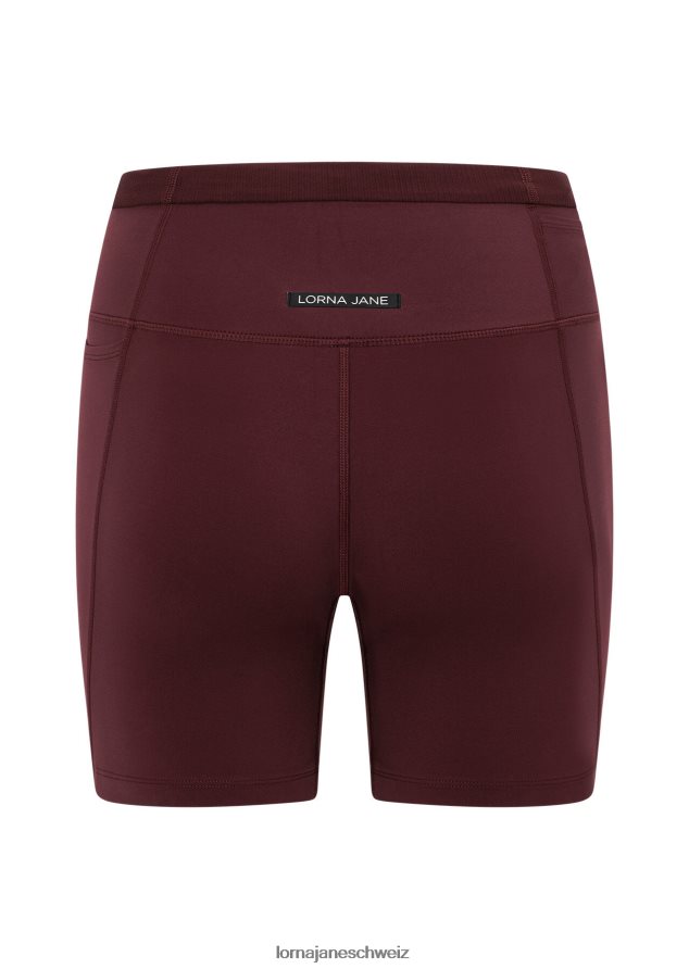 Bekleidung 202X37 Frauen kastanienbraun Lorna Jane Halten Sie mehrere Taschen bereit, ohne Fahrradshorts fahren zu müssen