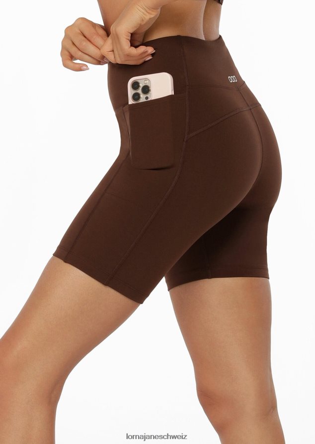 Bekleidung 202X449 Frauen Espresso Lorna Jane Amy Tech Bike Short mit Handytasche
