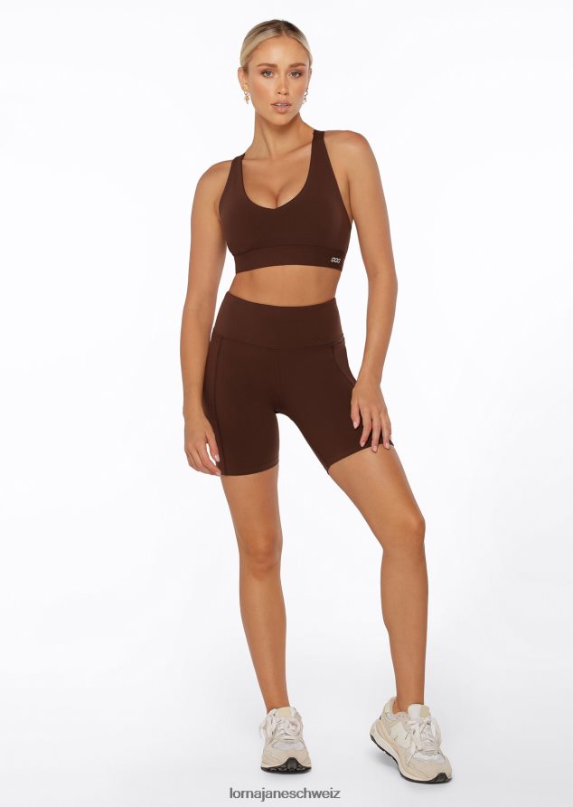 Bekleidung 202X449 Frauen Espresso Lorna Jane Amy Tech Bike Short mit Handytasche