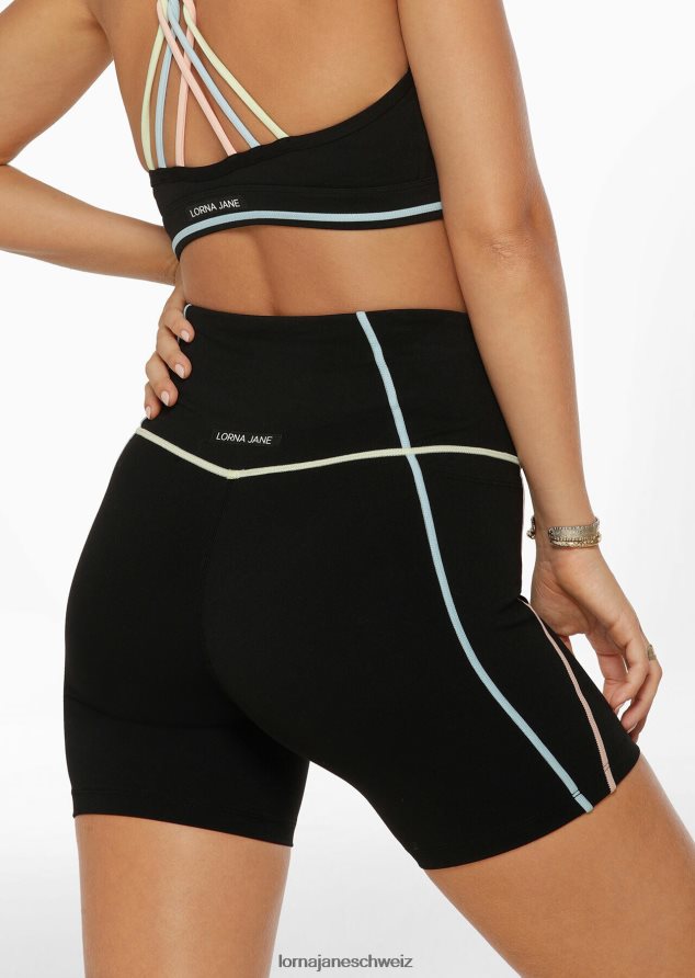 Bekleidung 202X52 Frauen Schwarz Lorna Jane Pastellfarbene, recycelte Fahrradshorts ohne Scheuern