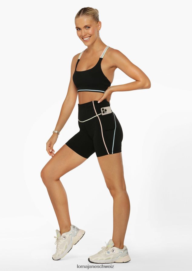 Bekleidung 202X52 Frauen Schwarz Lorna Jane Pastellfarbene, recycelte Fahrradshorts ohne Scheuern