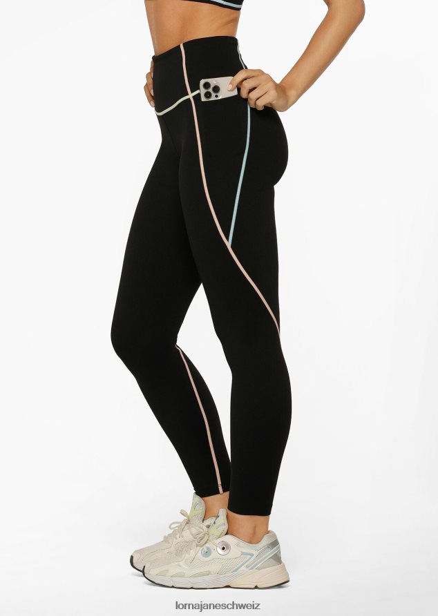 Bekleidung 202X57 Frauen Schwarz Lorna Jane Pastellfarbene, recycelte Knöchelbeißer-Leggings ohne Scheuern