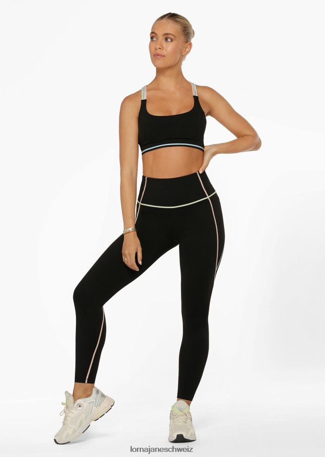 Bekleidung 202X57 Frauen Schwarz Lorna Jane Pastellfarbene, recycelte Knöchelbeißer-Leggings ohne Scheuern