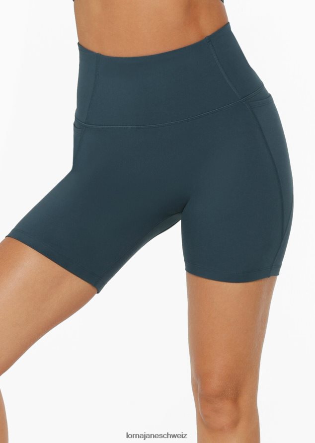 Bekleidung 202X87 Frauen blasses Indigo Lorna Jane Hochgefaltete No-Ride-Fahrradshorts aus recyceltem Material