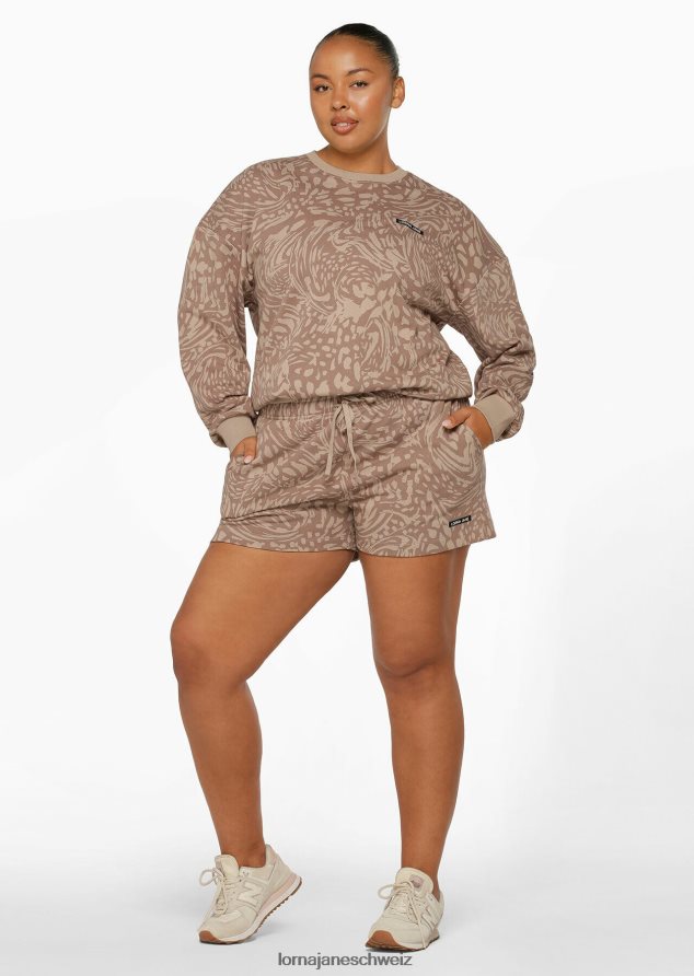 Bekleidung 202X92 Frauen Abstrakter Druck aus Sandstein Lorna Jane Abstrakte Sweat-Shorts
