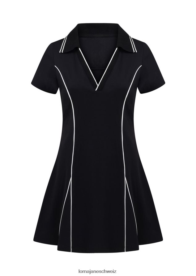 Bekleidung 202X185 Frauen Schwarz Lorna Jane Deuce Retro-Tenniskleid