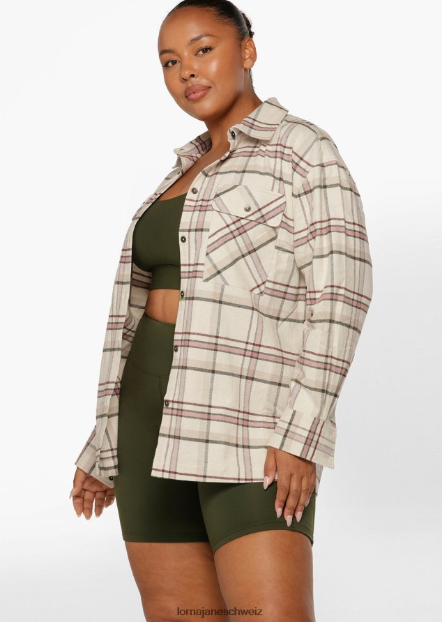 Bekleidung 202X24 Frauen Wanderer kariert Lorna Jane Flanellhemd überwerfen