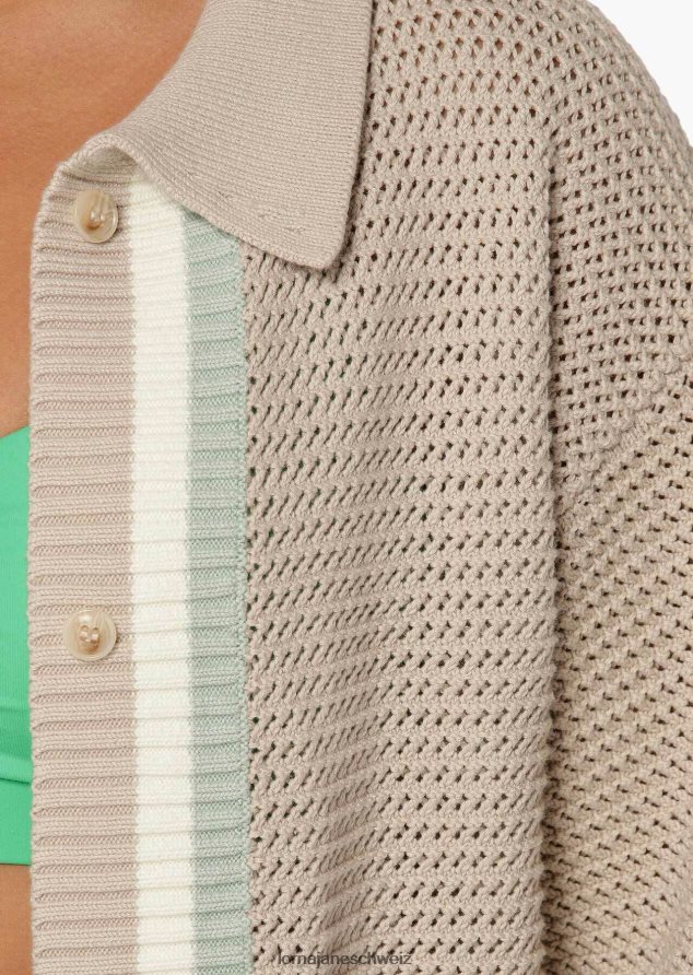 Bekleidung 202X303 Frauen cremefarben Lorna Jane Offen gewebtes Strickhemd