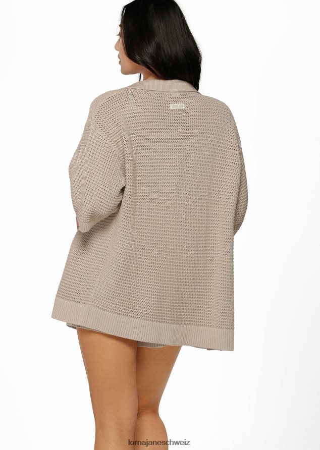 Bekleidung 202X303 Frauen cremefarben Lorna Jane Offen gewebtes Strickhemd