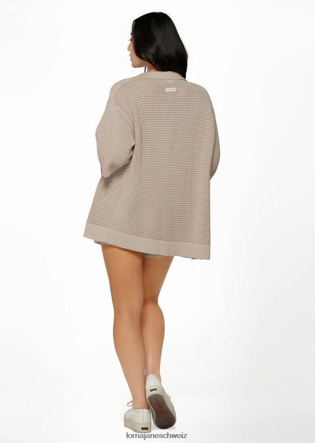 Bekleidung 202X303 Frauen cremefarben Lorna Jane Offen gewebtes Strickhemd