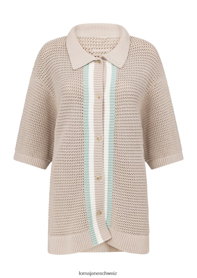 Bekleidung 202X303 Frauen cremefarben Lorna Jane Offen gewebtes Strickhemd