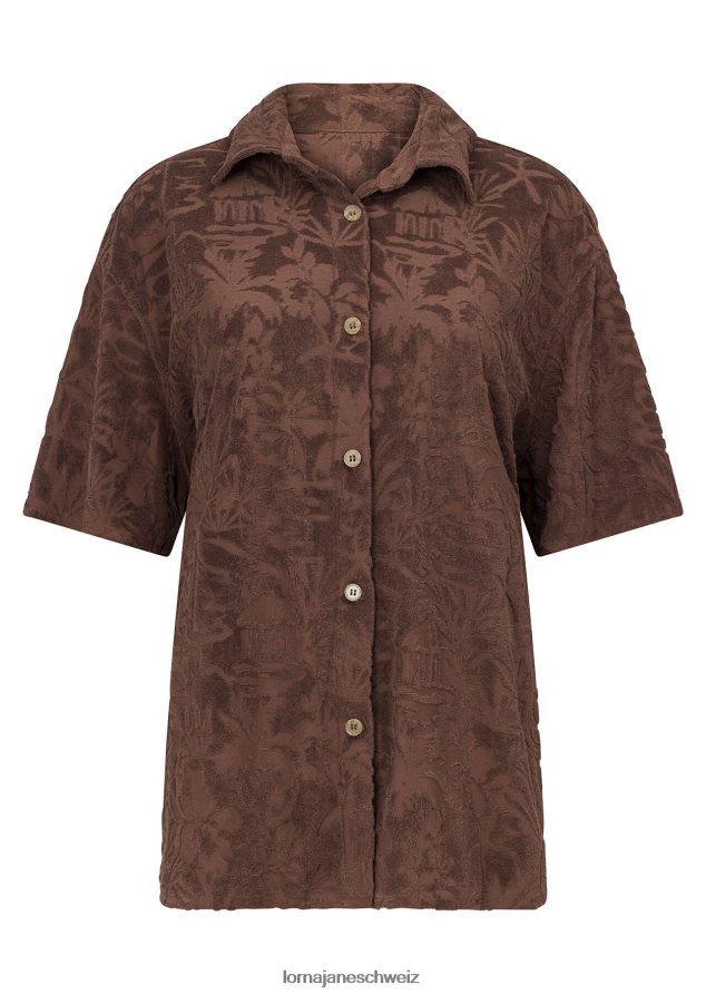 Bekleidung 202X314 Frauen Schokolade Lorna Jane staubiges Palmen-Frotteehemd