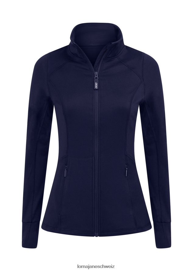 Bekleidung 202X152 Frauen Französische Marine Lorna Jane Aktive Jacke mit durchgehendem Reißverschluss