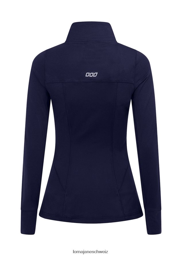 Bekleidung 202X152 Frauen Französische Marine Lorna Jane Aktive Jacke mit durchgehendem Reißverschluss