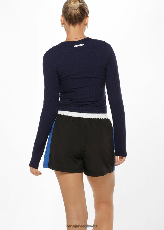 Bekleidung 202X129 Frauen Französische Marine Lorna Jane Auffälliges Active Rib-Langarmshirt