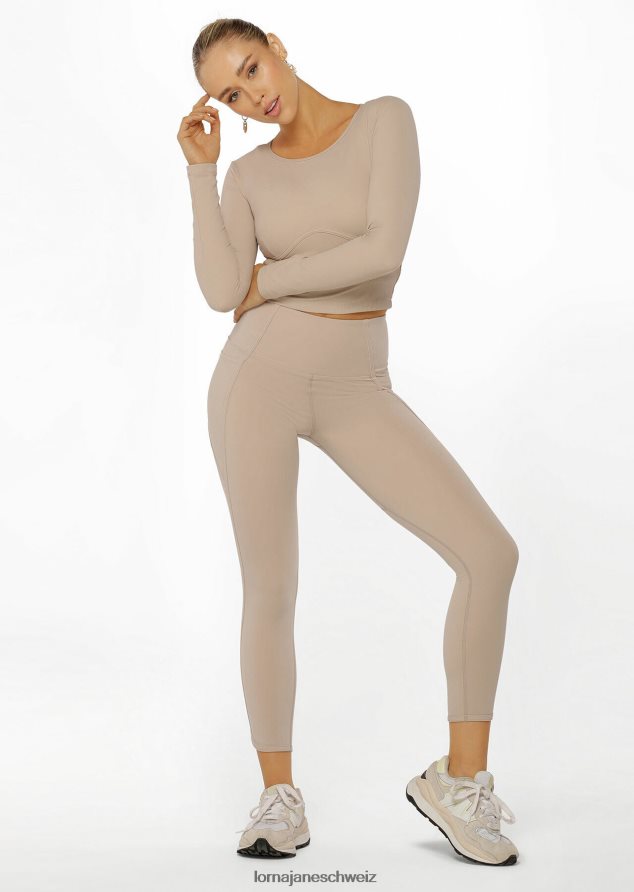 Bekleidung 202X167 Frauen cremefarben Lorna Jane Contour Active Langarm-Top