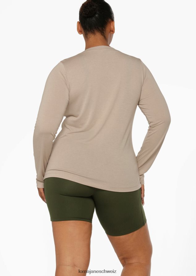 Bekleidung 202X28 Frauen cremefarben Lorna Jane Lotus-Langarm-Top