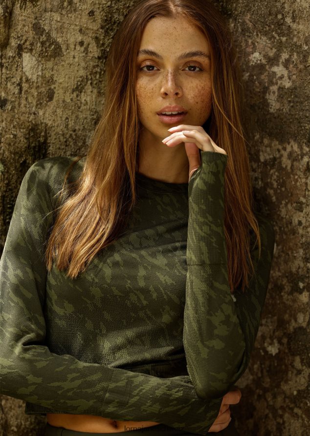 Bekleidung 202X34 Frauen Gelände-Jacquard Lorna Jane Take a Hike nahtloses Langarmshirt