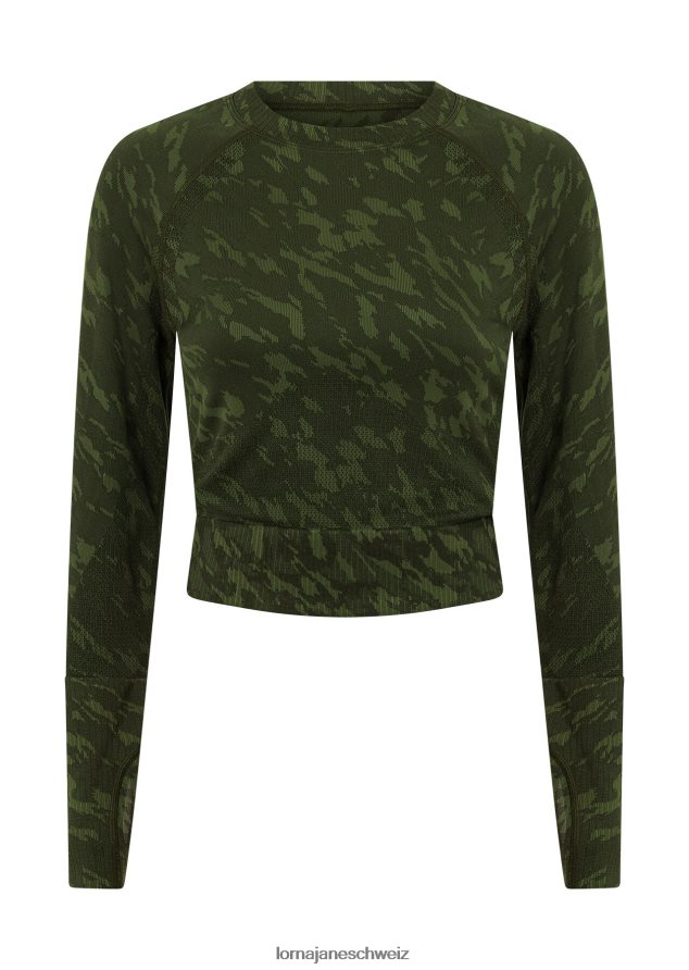 Bekleidung 202X34 Frauen Gelände-Jacquard Lorna Jane Take a Hike nahtloses Langarmshirt