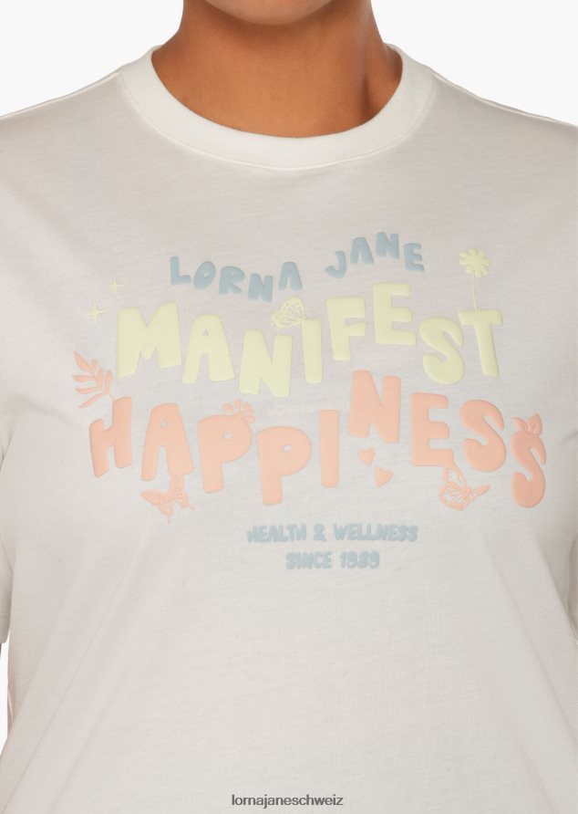 Bekleidung 202X55 Frauen Porzellan Lorna Jane Glück manifestieren transdry entspanntes T-Shirt