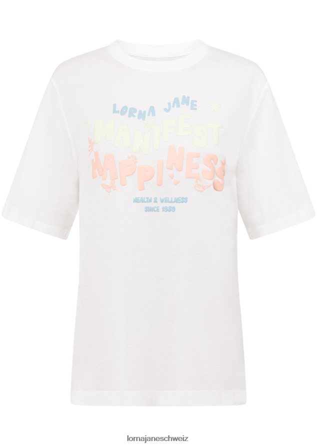 Bekleidung 202X55 Frauen Porzellan Lorna Jane Glück manifestieren transdry entspanntes T-Shirt