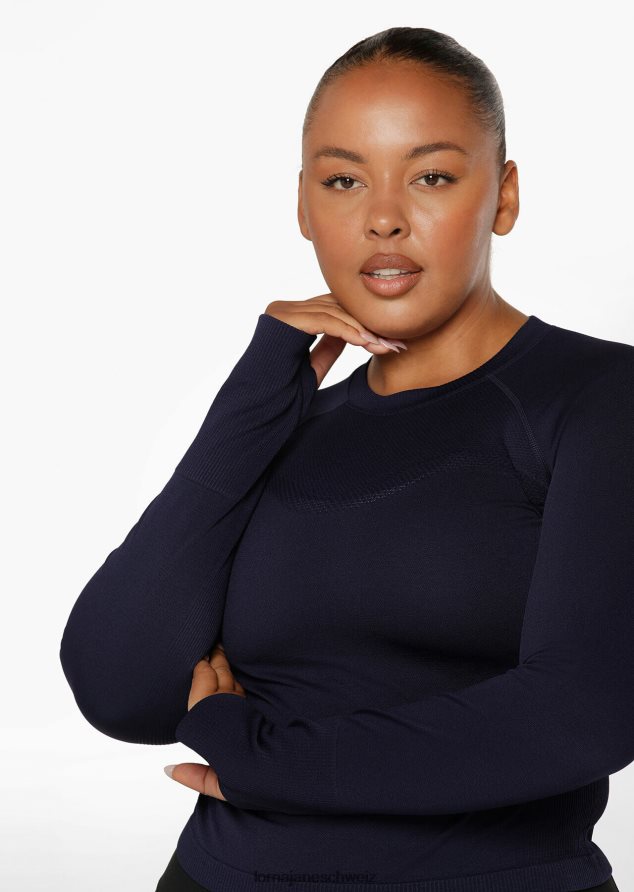 Bekleidung 202X72 Frauen Französische Marine Lorna Jane Energized nahtloses Langarm-Top