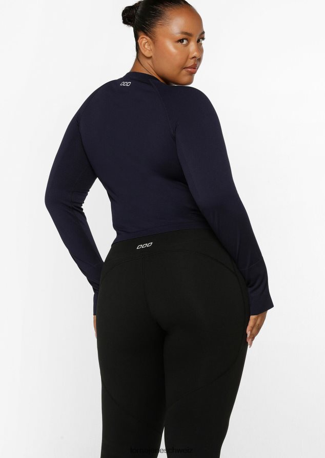 Bekleidung 202X72 Frauen Französische Marine Lorna Jane Energized nahtloses Langarm-Top
