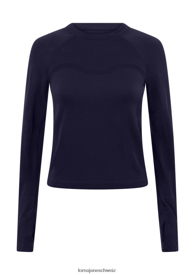 Bekleidung 202X72 Frauen Französische Marine Lorna Jane Energized nahtloses Langarm-Top