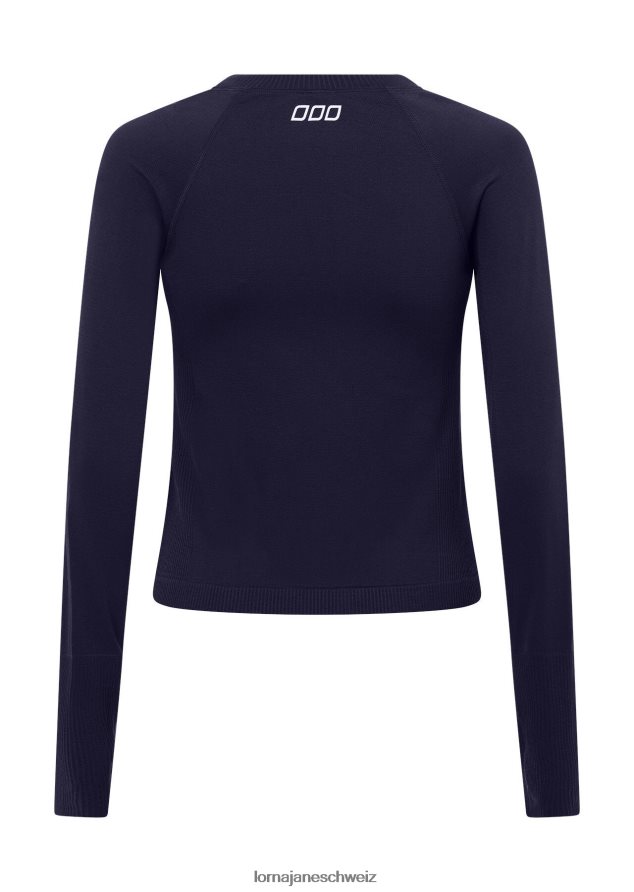 Bekleidung 202X72 Frauen Französische Marine Lorna Jane Energized nahtloses Langarm-Top
