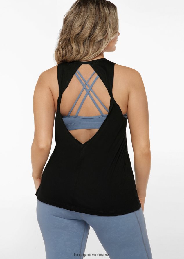 Bekleidung 202X16 Frauen Schwarz Lorna Jane Zurückdrehender aktiver Tank