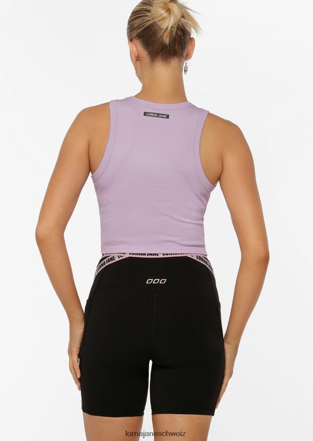Bekleidung 202X220 Frauen heller Lavendel Lorna Jane Aktives, geripptes Tanktop mit U-Ausschnitt