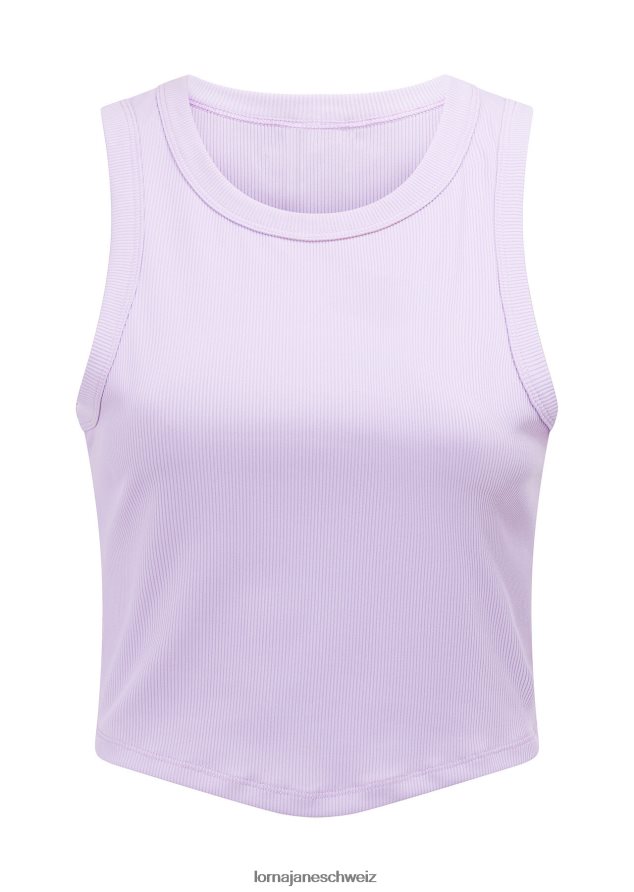 Bekleidung 202X220 Frauen heller Lavendel Lorna Jane Aktives, geripptes Tanktop mit U-Ausschnitt