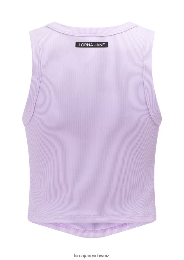 Bekleidung 202X220 Frauen heller Lavendel Lorna Jane Aktives, geripptes Tanktop mit U-Ausschnitt