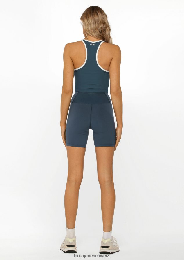 Bekleidung 202X308 Frauen blasses Indigo Lorna Jane Kontrastierendes, aktives Ripp-Tanktop