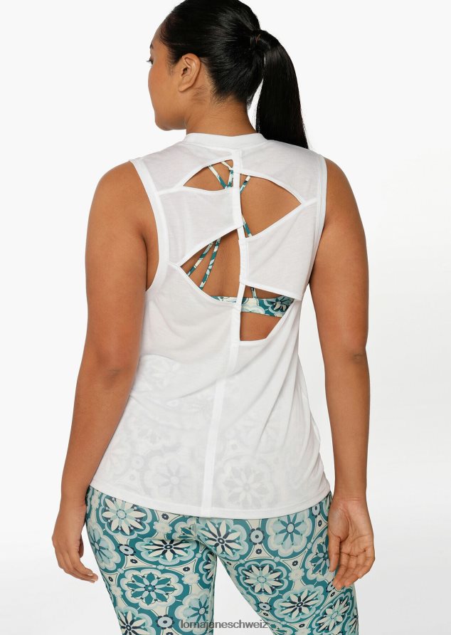 Bekleidung 202X342 Frauen Weiß Lorna Jane Muskeltank mit Ausschnitt