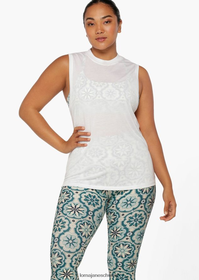 Bekleidung 202X342 Frauen Weiß Lorna Jane Muskeltank mit Ausschnitt