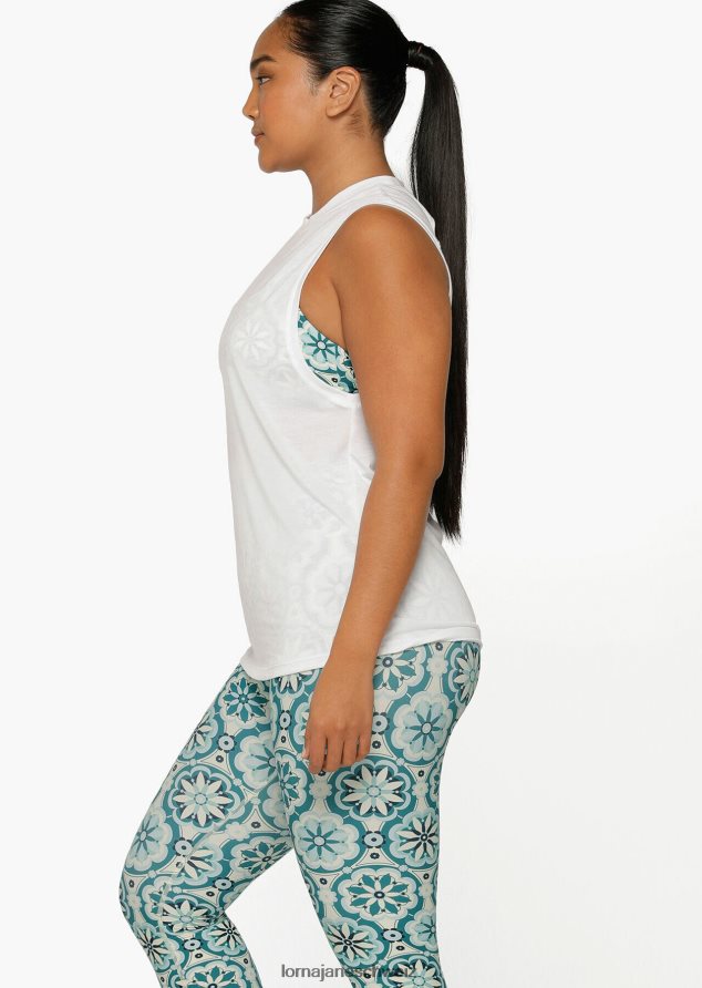 Bekleidung 202X342 Frauen Weiß Lorna Jane Muskeltank mit Ausschnitt