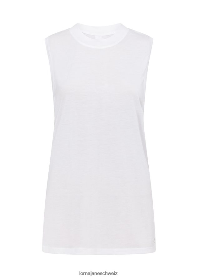 Bekleidung 202X342 Frauen Weiß Lorna Jane Muskeltank mit Ausschnitt